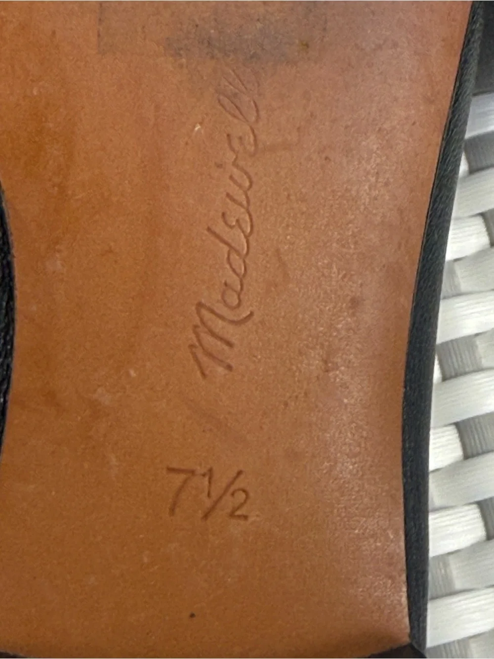 Madewell April Black Leather Women’s Ballet Flat 7.5